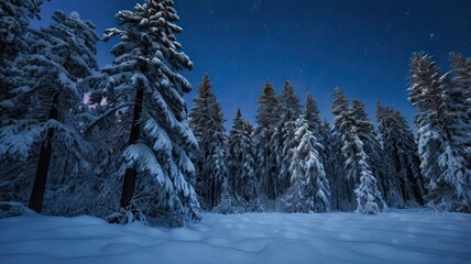 Fototapeta premium Winter magic: snowy landscapes, mountains, forests, frozen lakes, and cozy cabins — a fairytale of nature in every moment.