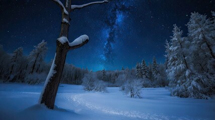 Fototapeta premium Winter magic: snowy landscapes, mountains, forests, frozen lakes, and cozy cabins — a fairytale of nature in every moment.