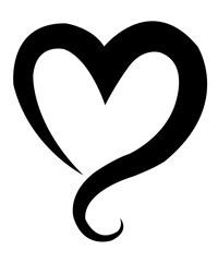 Heart clip art design on plain white transparent isolated background for card, shirt, hoodie, sweatshirt, apparel, tag, mug, icon, poster or badge