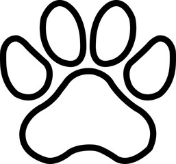 Dog paw print clip art design on plain white transparent isolated background for card, shirt, hoodie, sweatshirt, apparel, card, tag, mug, icon, poster or badge