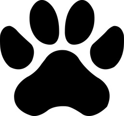 Dog paw print clip art design on plain white transparent isolated background for card, shirt, hoodie, sweatshirt, apparel, card, tag, mug, icon, poster or badge