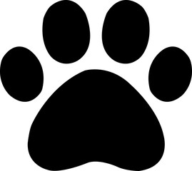 Dog paw print clip art design on plain white transparent isolated background for card, shirt, hoodie, sweatshirt, apparel, card, tag, mug, icon, poster or badge © AllYearRoundDesigns
