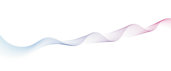 Flowing Dot Wave halftone gradient pattern on transparent background