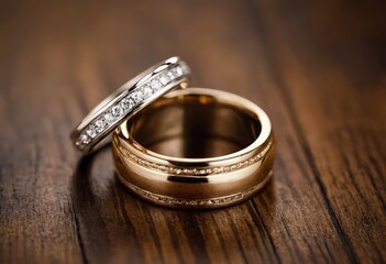 wedding rings on a table