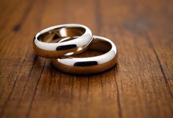 wedding rings on a table