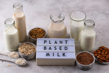 Plant based vegan non dairy alternative milk
