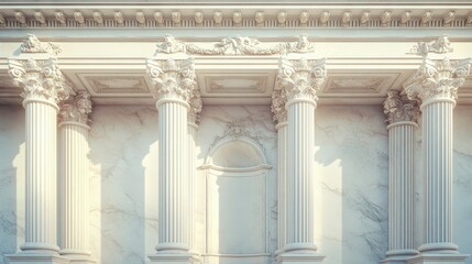 Obraz premium Ornate classical architecture featuring detailed columns and decorative elements.