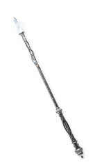 Naklejka premium Beautiful silver magic wand isolated on white, top view isolated with white highlights, png