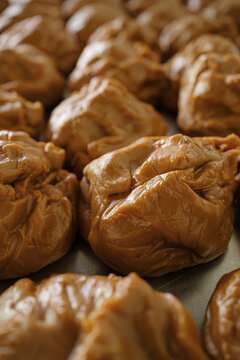 Dulce de leche balls on a table