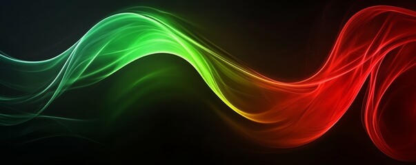 Naklejka premium Abstract background, vibrant dark grainy red green black glowing dynamic color wave, banner poster header backdrop design