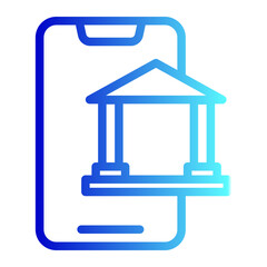 Mobile banking icon in trendy flat style design. Vector graphic illustration. Suitable for website design, logo, app, and ui