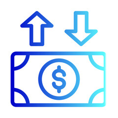 Exchange icon. Money transaction sign. Drop shadow exchange arrows silhouette symbol. Currency exchange. Money transfer symbol. Exchange rate logo concept. Vector isolated illustration