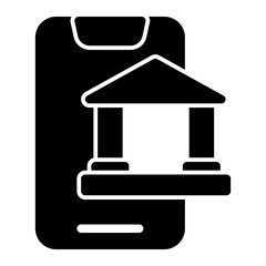 Mobile banking icon in trendy flat style design. Vector graphic illustration. Suitable for website design, logo, app, and ui