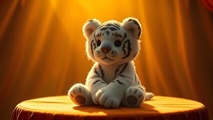 cute white tiger plush toy