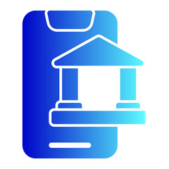 Mobile banking icon in trendy flat style design. Vector graphic illustration. Suitable for website design, logo, app, and ui