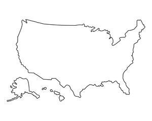 Outline of the USA country map
Vector outline on white background