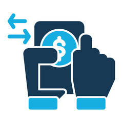 Phone money transfer icon vector