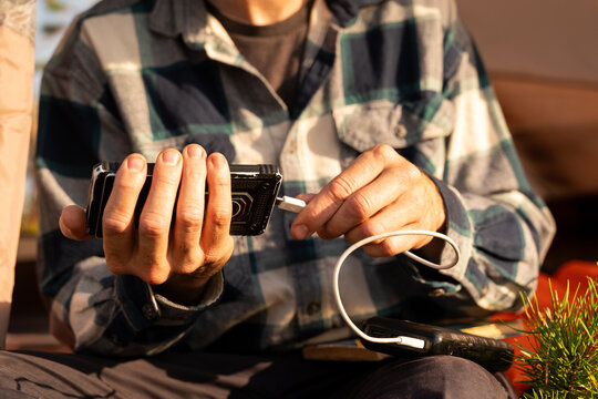 Man Charging phone