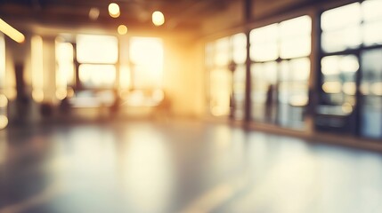 Fototapeta premium A bright, blurred indoor space filled with warm sunlight creating a tranquil atmosphere.