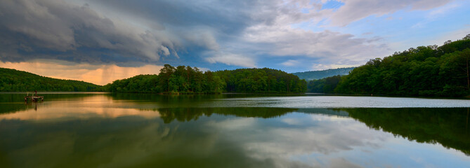 Tranquility of gorgeous summer evening at the park