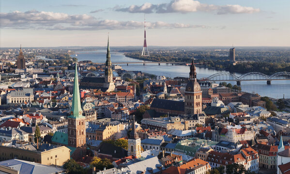 Aerial view of Riga's old town