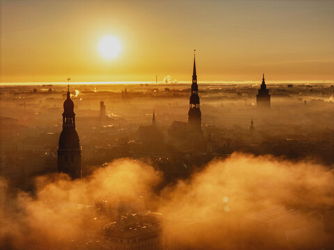Aerial view of Riga's old town
