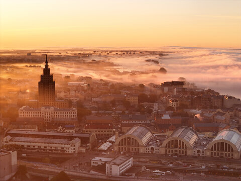 Aerial view of Riga's old town