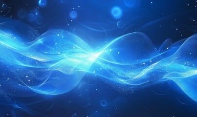 Abstract blue light waves combined with an electromagnetic spectrum diagram