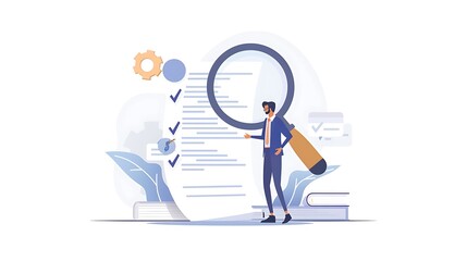 "Document Quality Control Concept: Businessman Holding Document to Represent Quality Assurance, Professional Review, and Effective Control in Business Processes"

