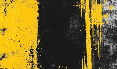 An abstract grunge texture background banner in black and yellow