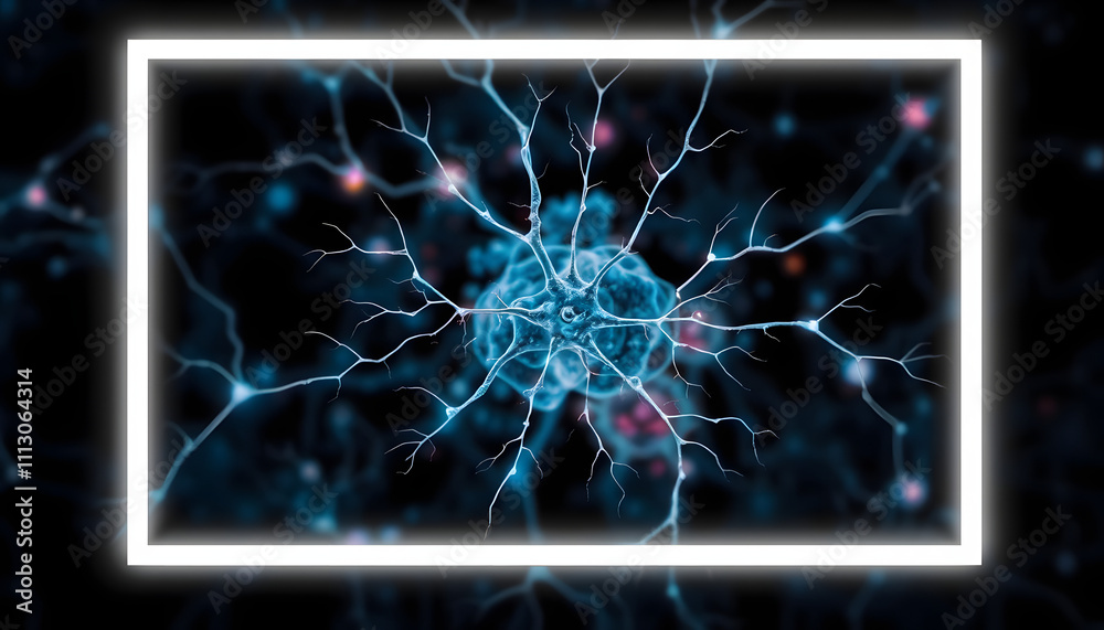 Canvas Prints abstract neural background isolated with white highlights, png