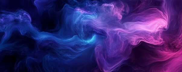 Obraz premium Dark purple blue black abstract grainy background, glowing vibrant color gradient shape, noise texture poster header banner cover design