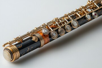 Naklejka premium Elegant black and gold flute detail shot.