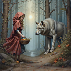 red riding hood and wolf