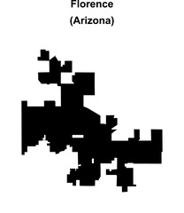 Obraz premium Florence (Arizona) blank outline map