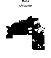 Mesa (Arizona) blank outline map
