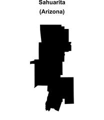 Fototapeta premium Sahuarita (Arizona) blank outline map