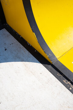 Abstract Yellow and Black Curve on Park