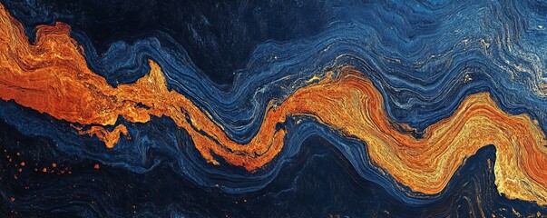 Naklejka premium Grainy noisy poster background, dark blue orange red color wave black backdrop abstract header banner design