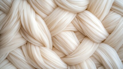 Close-up view reveals kataifi dough's fine texture, showcasing elegant, delicate strips arranged in a visually appealing manner