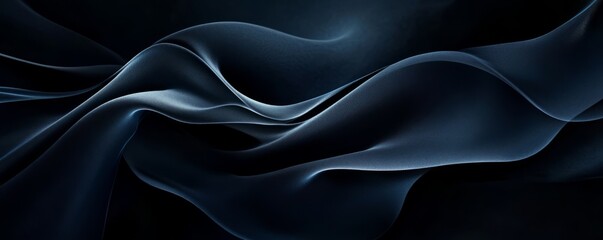 Fototapeta premium Blue black abstract gradient background grain texture effect dark vibrant color flow wave copy space