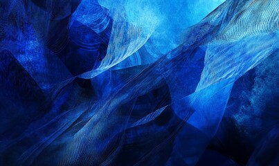 Blue digital background, merging illustration, network, and modern art.