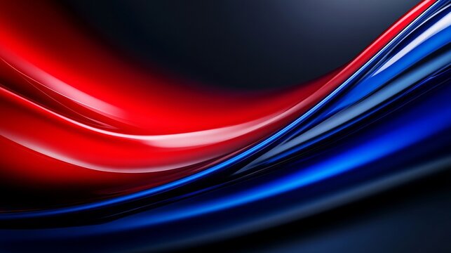 A red white and blue abstract background with wavy lines