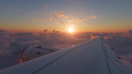 The wing of a airplane