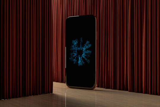Smartphone with AI features in a modern setting