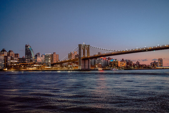 Fototapeta Brooklyn bridge at sunset