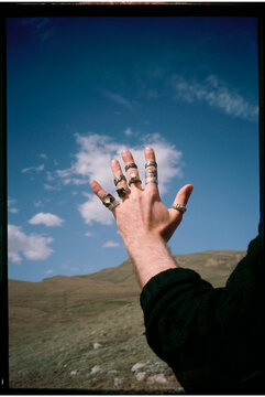 Male hand with rings