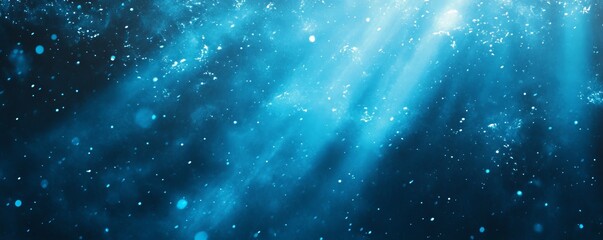 Glowing light blue ray abstract dark grainy background noise texture poster header backdrop cover design