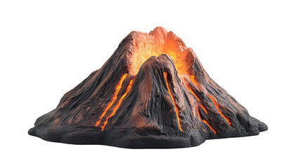 Miniature volcano model with impressive eruption effect and realistic lava glow for creative projects