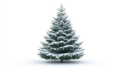 An Evergreen Tree Covered in Snow Standing Tall in a Beautiful Winter Wonderland Scene